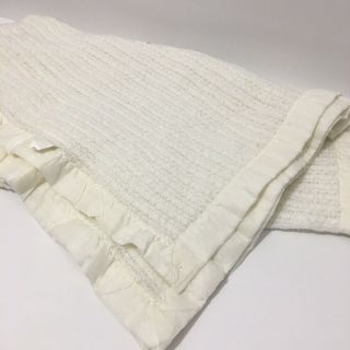 Vintage Baby Chatham Crib Thermal Blanket Bunny Esmond Waffle White 36?