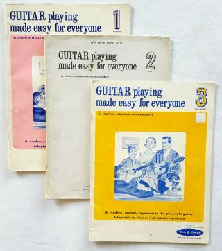 Guitar Playing Made Easy For Everyone - Wm J.  Smith - Books 1 - 3 - Instruction - Vtg 1968