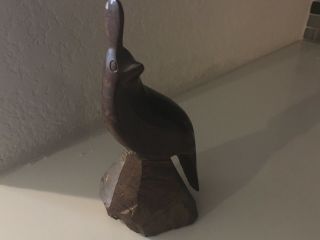 Ironwood Quail Wood Statue Hand Carved Figurine Sculpture Vintage Bird Folk Art