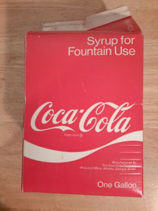 Vintage Rare Coke Coca Cola 1 Gallon Syrup Carton Box Soda Fountain Empty
