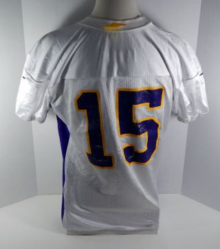 2012 Minnesota Vikings 15 Game Issued White Practice Jersey