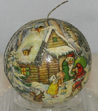 Vintage 1957 K.  S.  Adler Christmas Ornament Germany Papier Mache Candy Container