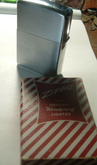 Vintage & 1965 Zippo Lighter Plain,  In Red Stripe Send Away Box