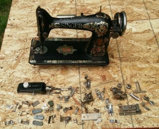 Vintage Singer Treadle Sewing Machine Head Model 15 6/2/1910