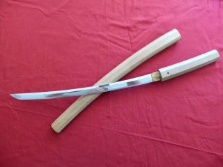 Rare Antique Authentic Japanese Wakizashi (sword) W/white Sheath Tomoshige Edo