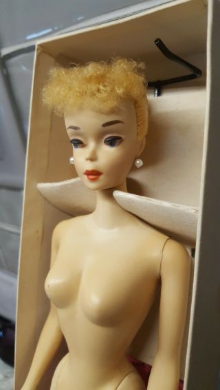 Vintage Blonde 3 Ponytail Barbie Box/stand