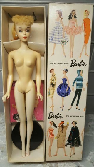 Vintage Blonde 3 Ponytail Barbie Box/stand 3