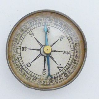 Vintage Pocket Compass With Mirror To Reverse,  Circa 1950s