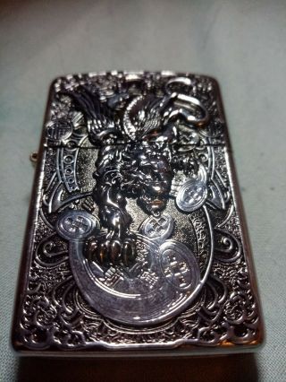 Silver Devil Dragon Zippo Never Been Or Fueled Comes With 2017 Insert