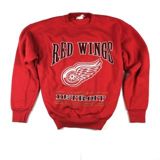 Vintage Nutmeg Detroit Red Wings Crewneck Sweatshirt Nhl Hockey Lee Sport Sz L