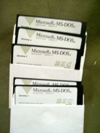 Vintage Microsoft Ms - Dos Operating System 5.  0 Version 5 Floppy Disk Set