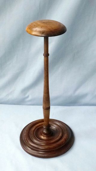 Antique Georgian Turned Wood Barristers Wig Stand/bonnet Stand