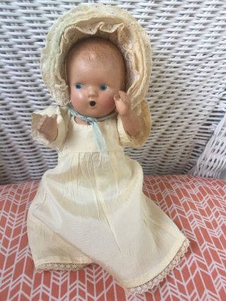 Antique Composition Baby Doll Wets Drinks 7”