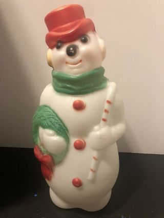 Vintage 13 " Frosty Snowman Christmas Blow Mold Empire