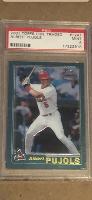 2001 01 Topps Chrome Traded T247 Albert Pujols Psa 9 Rc Rookie Cardinals