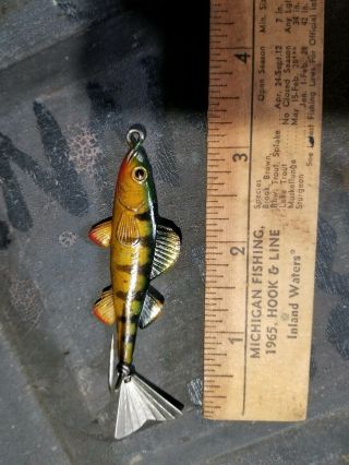 Rare Tin Liz Walleye old fishing lure Fred Arbogast 3