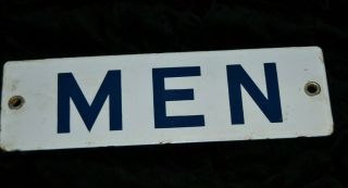 Vintage Enamel Porcelain Metal Sign - Men - Restroom