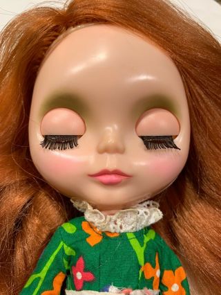 Vintage 1972 Kenner Blythe Doll Side Part Redhead Paisley Red Hair Pink Lip