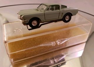 Vintage Atlas Slot Car Ford Mustang Fastback Olive Green W/ Cube Rare
