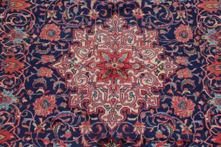 Vintage Traditional Floral Navy Blue Sarouk Large Area Rug Hand - Made Wool 8 