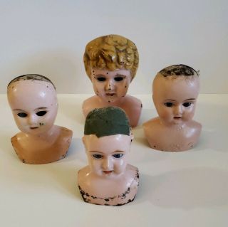 Antique Tin Doll Heads
