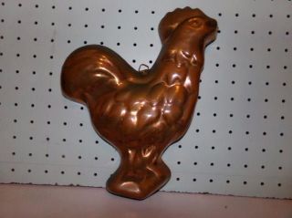 Vintage Copper Rooster Jello - Food Mold - Wall Hanging - Country Decoration