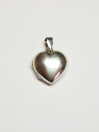 Vintage 925 Sterling Silver Puffy Heart Locket Pendant
