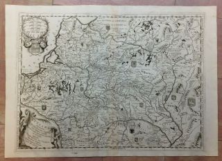 Lituania Poland 1690 Vincenzo Coronelli Unusual Large Antique Map 17th Century