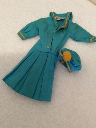 Vintage Barbie Sea Worthy 1872 Sailor Dress & Tam / Hat Barbie Label 1969