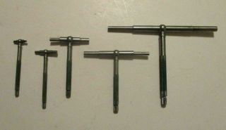 5 Vintage Starrett No 579 Telescoping Gages Set With 1/2 " To 6 " Ranges