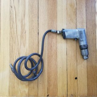 Vintage Snap - On Pd3 3/8 " Heavy Duty Pneumatic Air Drill W/ Swivel And Hose Line