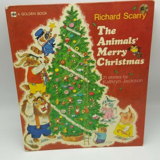 Richard Scarry Animals Merry Christmas Vintage Illustrated Childrens Book 1974