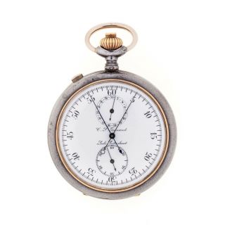 C.  L.  Guinand Split Second Stopwatch Locle Chronograph Gunmetal Case
