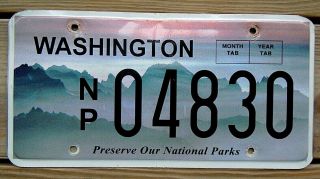 Gr8 Washington State License Plate Tag Number 4830 Vintage Wa Parks Optional