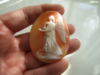 Antique Victorian Faith,  Hope & Charity Natural Shell Cameo