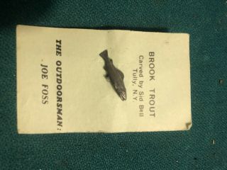 Vintage Sid Bell Brook Trout Tie Pin.  Tully,  Ny
