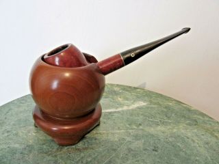 Vintage Wooden Dunhill Single Pipe Holder Display Made In Italy