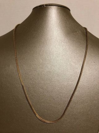 24” Vintage Gold Tone Mesh Snake Chain Necklace