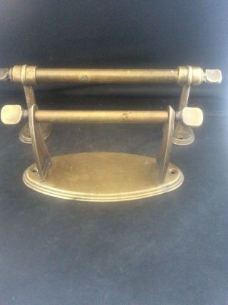 Antique Brass C1900 Pair Towel Rail & Toilet Roll Holder Victorian Or Edwardian