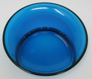 Vintage Blue Large Glass Ashtray Round Heavy 9 Inches