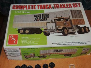 Vintage Amt 7up Complete Truck & Trailer Set T781 Model Kit Contents 1/43