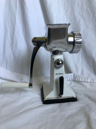 Vintage Rival Meat Grinder Model No.  303 Rare White On White