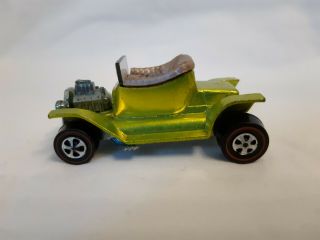 Vintage Redline Hotwheels 1968 Hot Heap Mattel Toy Car Yellow Gold Green