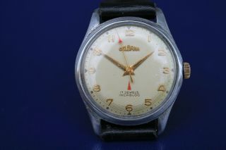 Antique Vintage Old Swiss Made Delbana Wrist Watch 17jewels