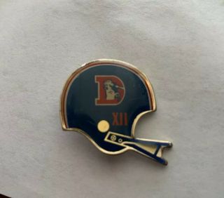 Vintage Denver Broncos Old Logo Football Helmet Pin - Bowl Xii