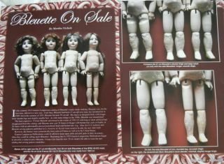 8p History Article,  Sailor Dress Pattern - Antique 1933 Bleuette 11 " Doll