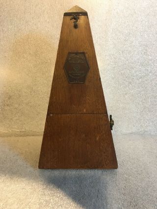 Vintage Seth Thomas Clock Metronome De Maelzel Wood Wind Up Music Timer