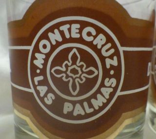 Two Vintage Dunhill Glasses Montecruz Las Palmas Cigar Label Tobacco Barware 2
