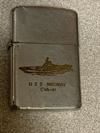 Vintage Prince Lighter Uss Midway Cva - 41