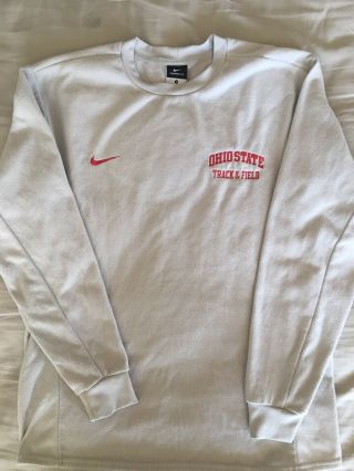 Ohio State Buckeyes Track & Field Nike Therms - Fit Fleece Pullover,  Mens Small